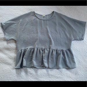 ARITZIA WILFRED MACEE SHORT - SLEEVE PEPLUM BLOUSE TOP